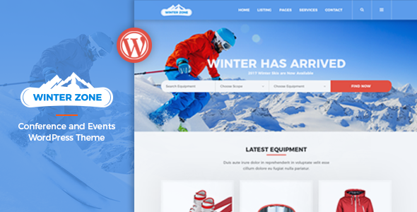 WinterZone Ski Winter Sports WordPress Theme