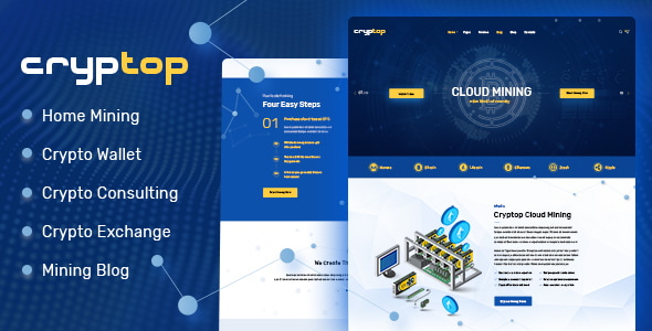 CrypTop - ICO Landing and CryptoCurrency WordPress Theme