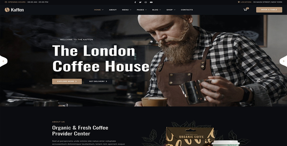 Kaffen - Restaurant & Cafe WordPress Theme